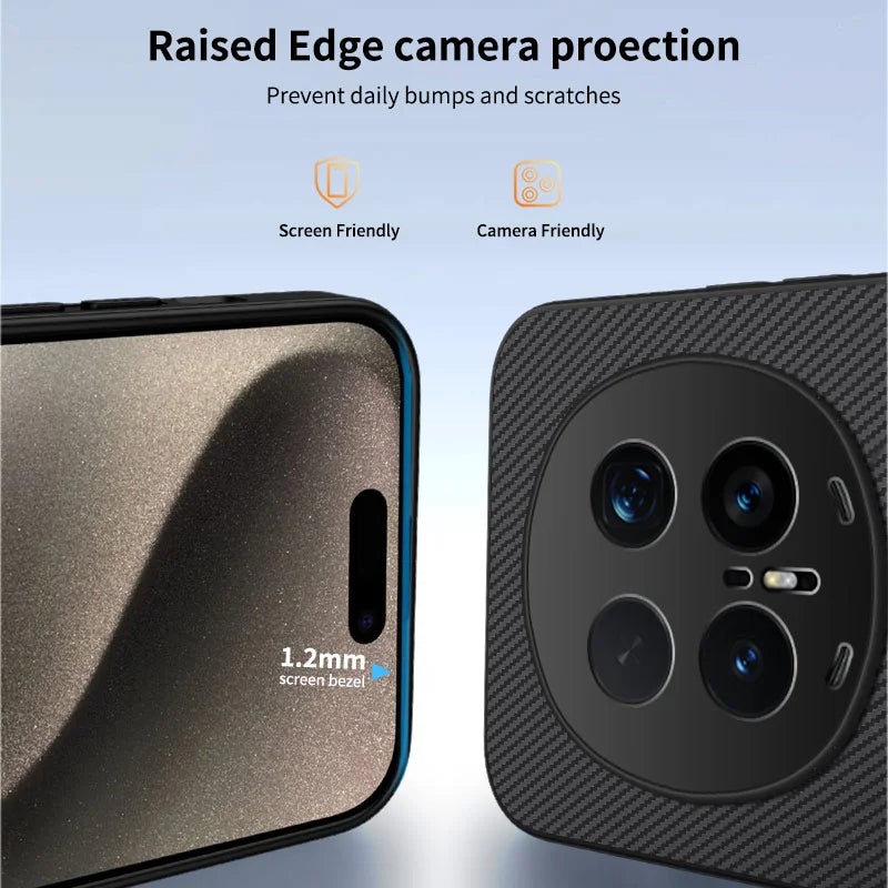 WANLONFENG For Honor Magic8 Pro 5G Magnetic Case  TQ1 Series Carbon Fiber Texture PC TPU Phone Cover with 2Pcs Screen Films - Black - 3