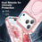 For iPhone 17 Pro Max Magnetic Case Kickstand Frosted TPU + PC Phone Cover with PET Screen Protector - Pink - 5