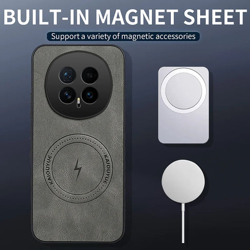 WANLONFENG For Honor Magic8 5G Magnetic Case  SD Series PC TPU Phone Cover with 2Pcs Screen Film - Grey - 2