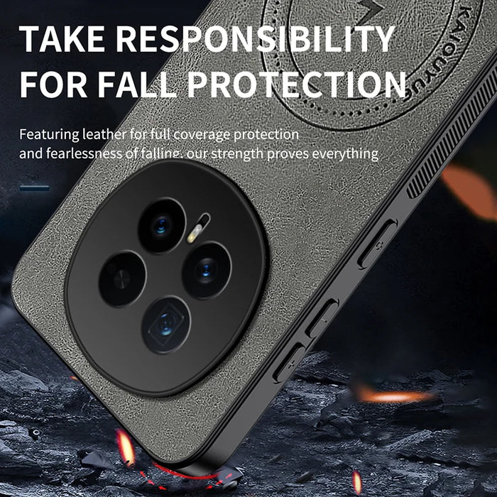 WANLONFENG For Honor Magic8 5G Magnetic Case  SD Series PC TPU Phone Cover with 2Pcs Screen Film - Grey - 4