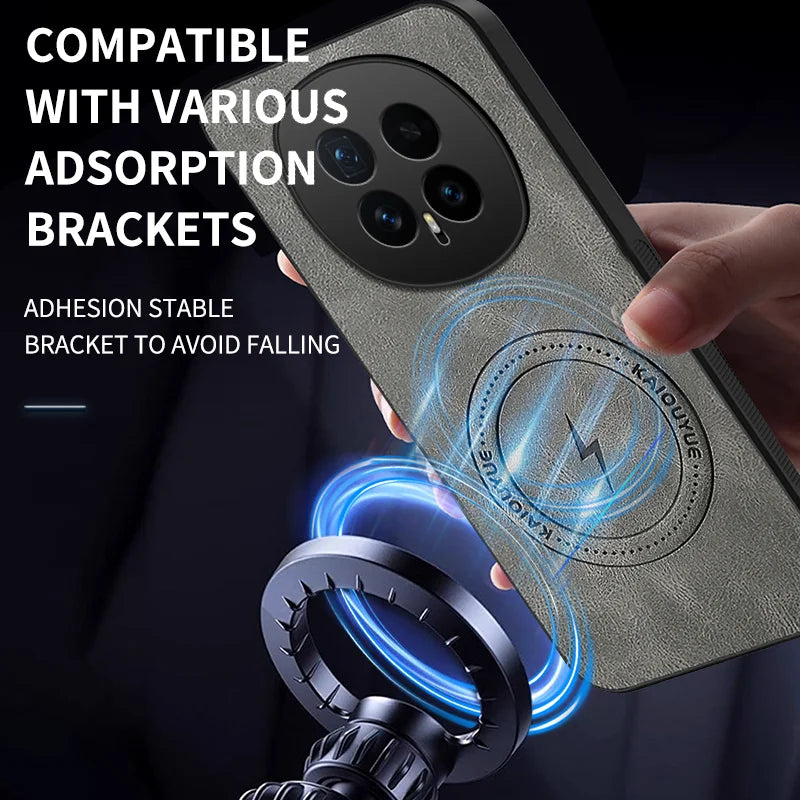 WANLONFENG For Honor Magic8 5G Magnetic Case  SD Series PC TPU Phone Cover with 2Pcs Screen Film - Grey - 6