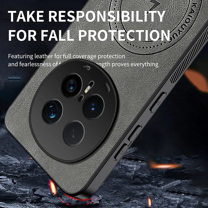 WANLONFENG For Honor Magic8 Pro 5G Magnetic Case  SD Series PC TPU Phone Cover with 2Pcs Screen Film - Grey - 4