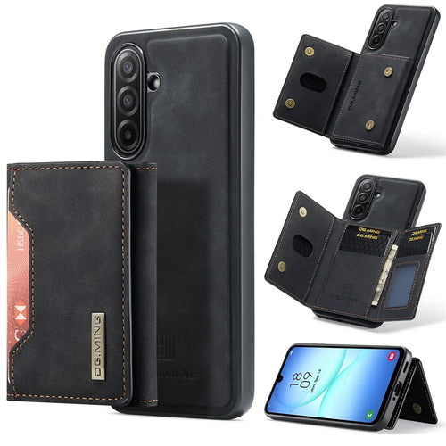 DG.MING M2 Series for Samsung Galaxy A18 5G / A18 4G / A17 5G / A17 4G Case PU + PC + TPU Phone Cover Detachable Wallet - Black - 1
