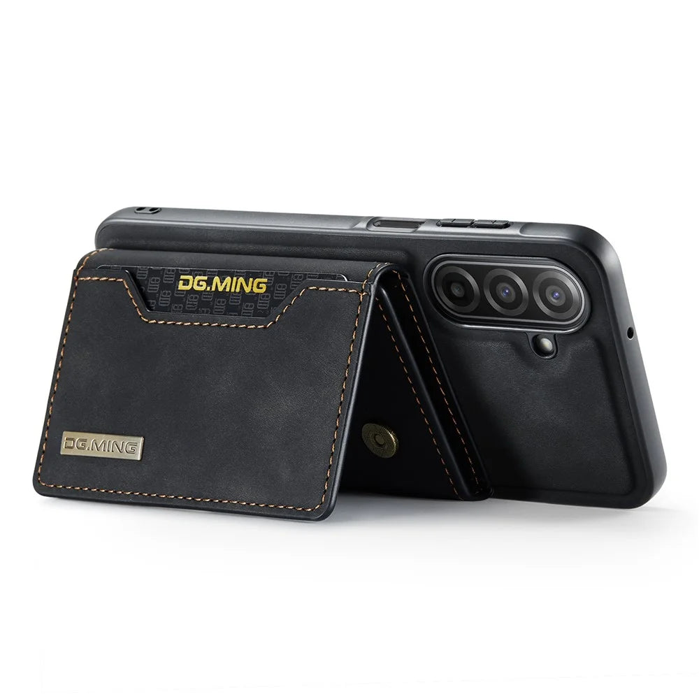 DG.MING M2 Series for Samsung Galaxy A18 5G / A18 4G / A17 5G / A17 4G Case PU + PC + TPU Phone Cover Detachable Wallet - Black - 4