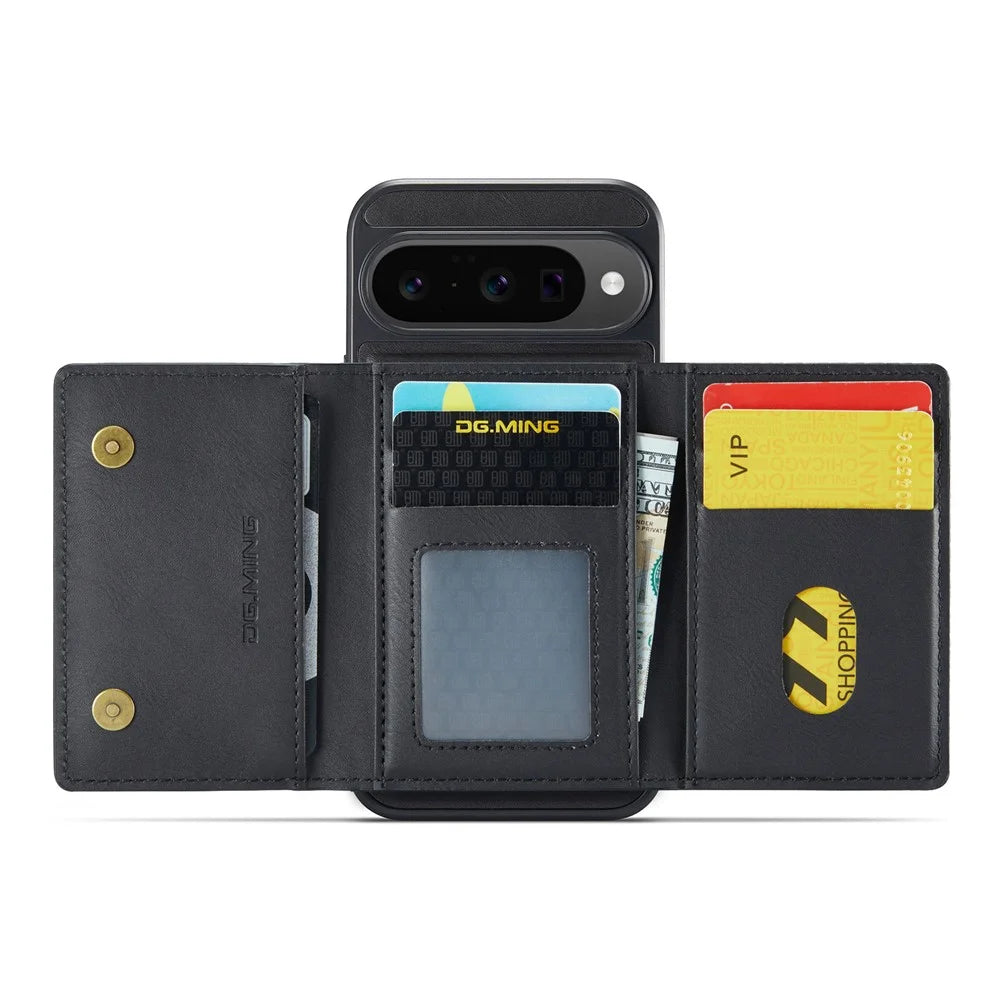 DG.MING M5 Series For Google Pixel 10  /  10 Pro Case Detachable Magnetic Leather Phone Cover with Card Slots - Black - 2