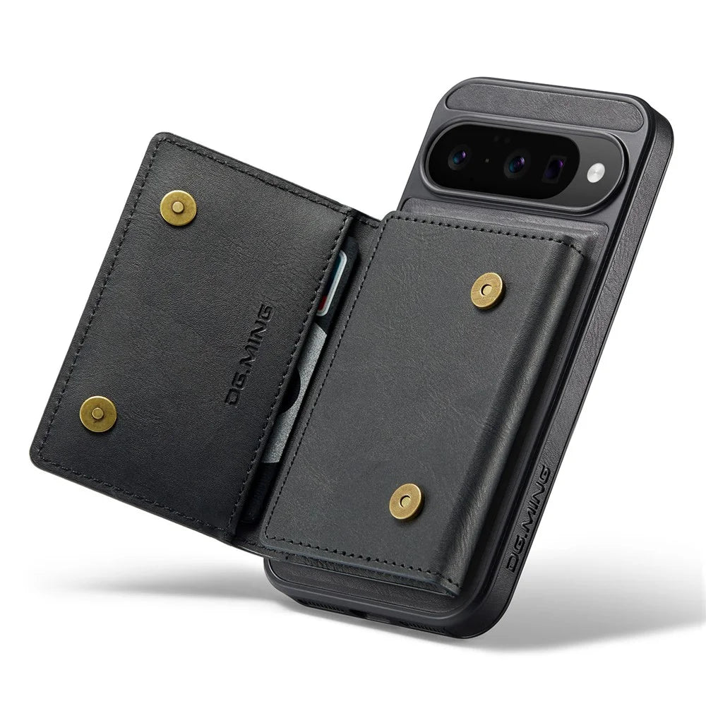 DG.MING M5 Series For Google Pixel 10  /  10 Pro Case Detachable Magnetic Leather Phone Cover with Card Slots - Black - 3