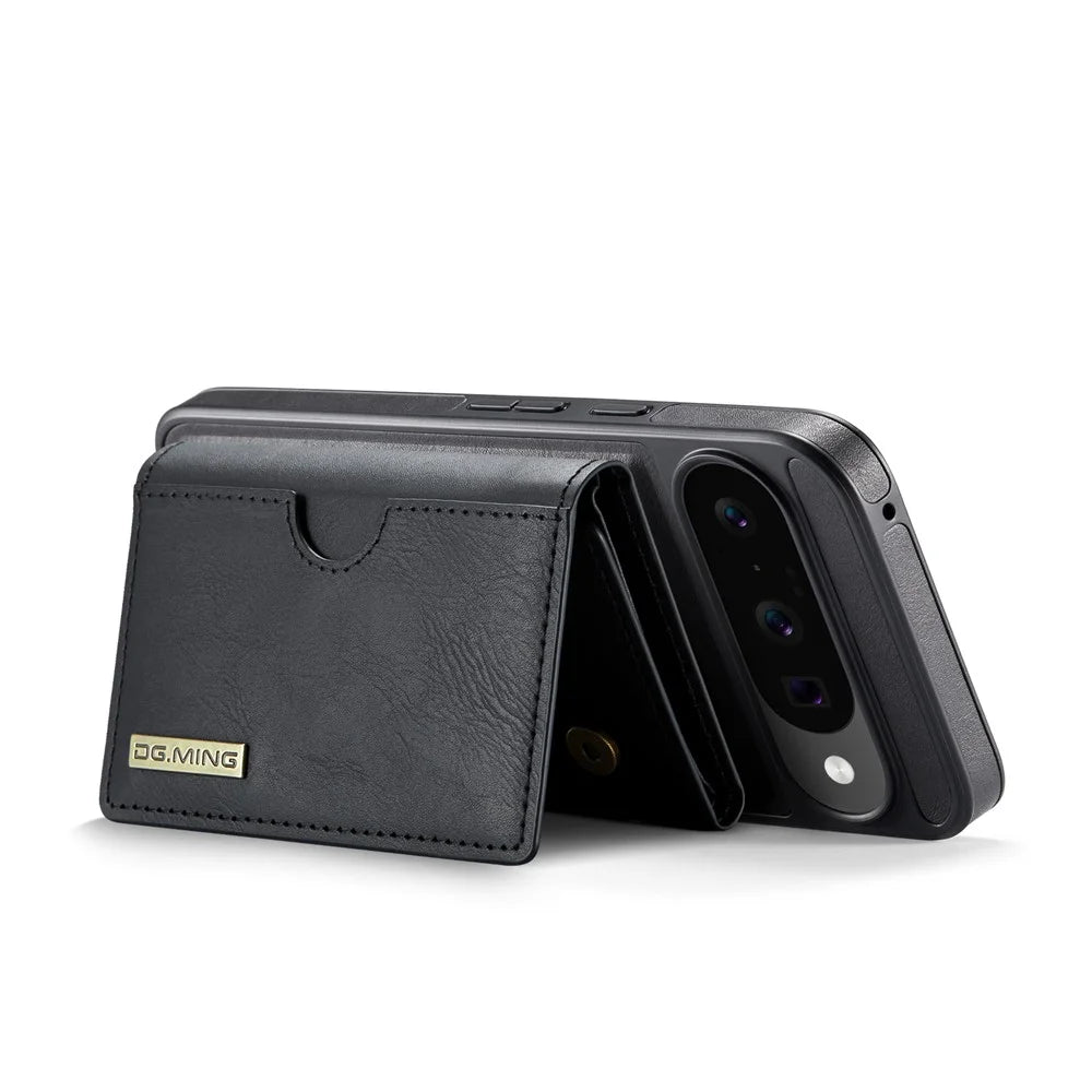 DG.MING M6 Series For Google Pixel 10  /  10 Pro Case Magnetic Wallet PU + PC + TPU Phone Cover - Black - 4
