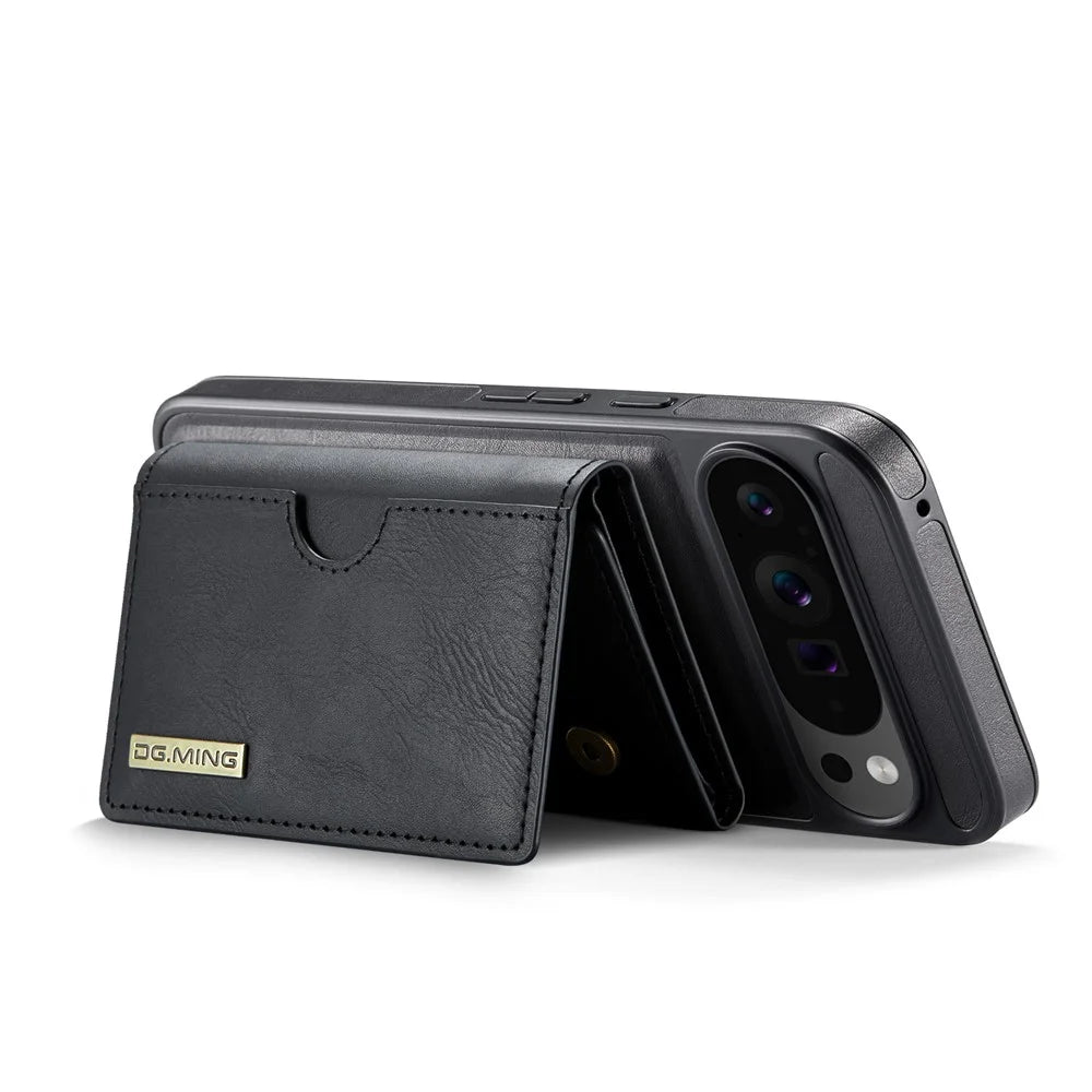 DG.MING M6 Series For Google Pixel 10 Pro XL Case Magnetic Wallet PU + PC + TPU Phone Cover - Black - 4