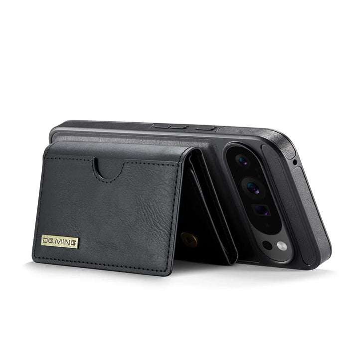 DG.MING M6 Series For Google Pixel 10 Pro XL Case Magnetic Wallet PU + PC + TPU Phone Cover - Black - 4