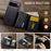 DG.MING M6 Series For Google Pixel 10 Pro XL Case Magnetic Wallet PU + PC + TPU Phone Cover - Black - 5