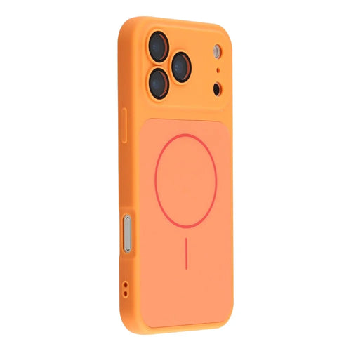 For iPhone 17 Pro Max Case Compatible with MagSafe Skin Touch TPU PC Phone Back Cover with Camera Lens Protector - Orange - 1