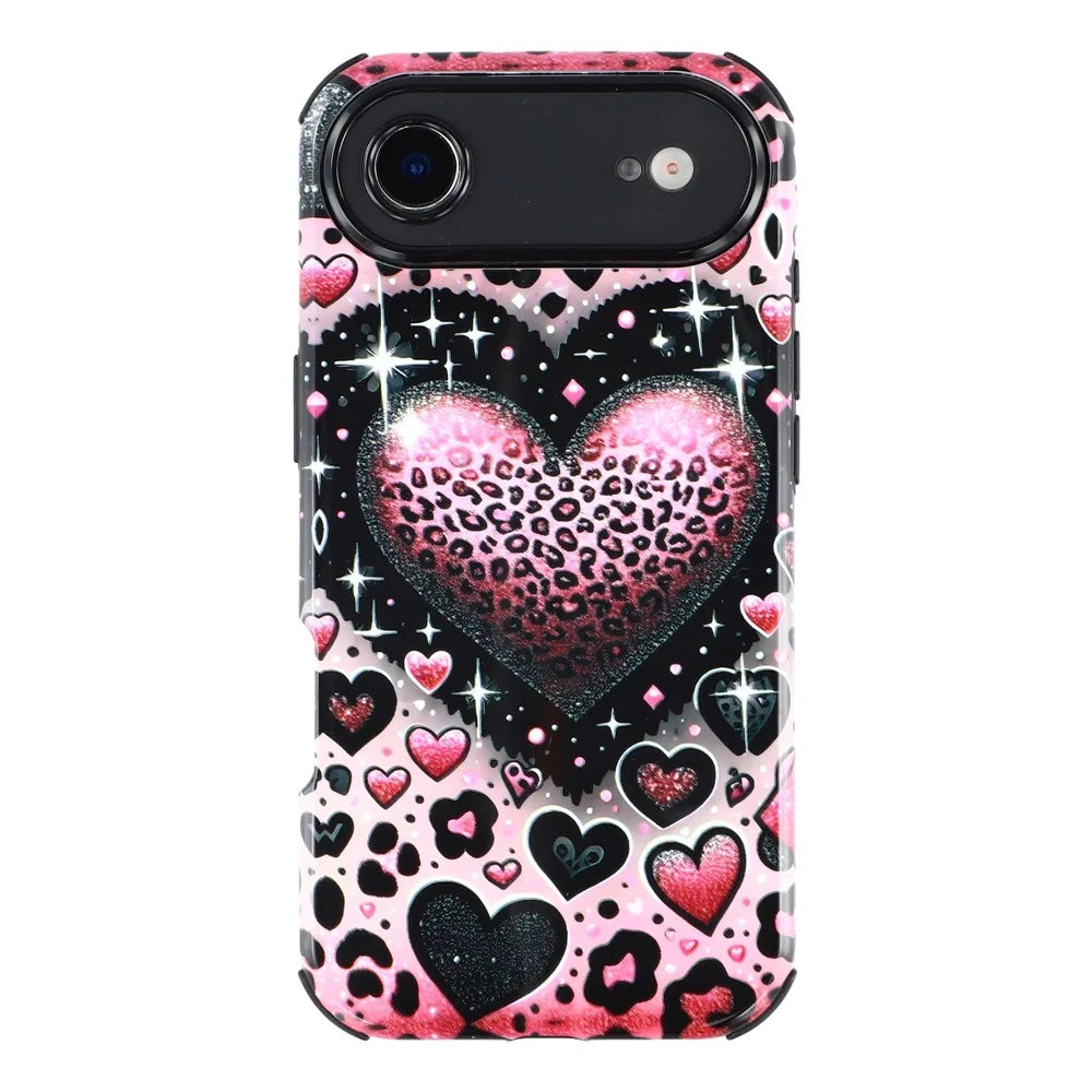 For iPhone Air Case IMD Pattern Design Corner Protection PC + TPU Phone Cover - Love Heart - 3