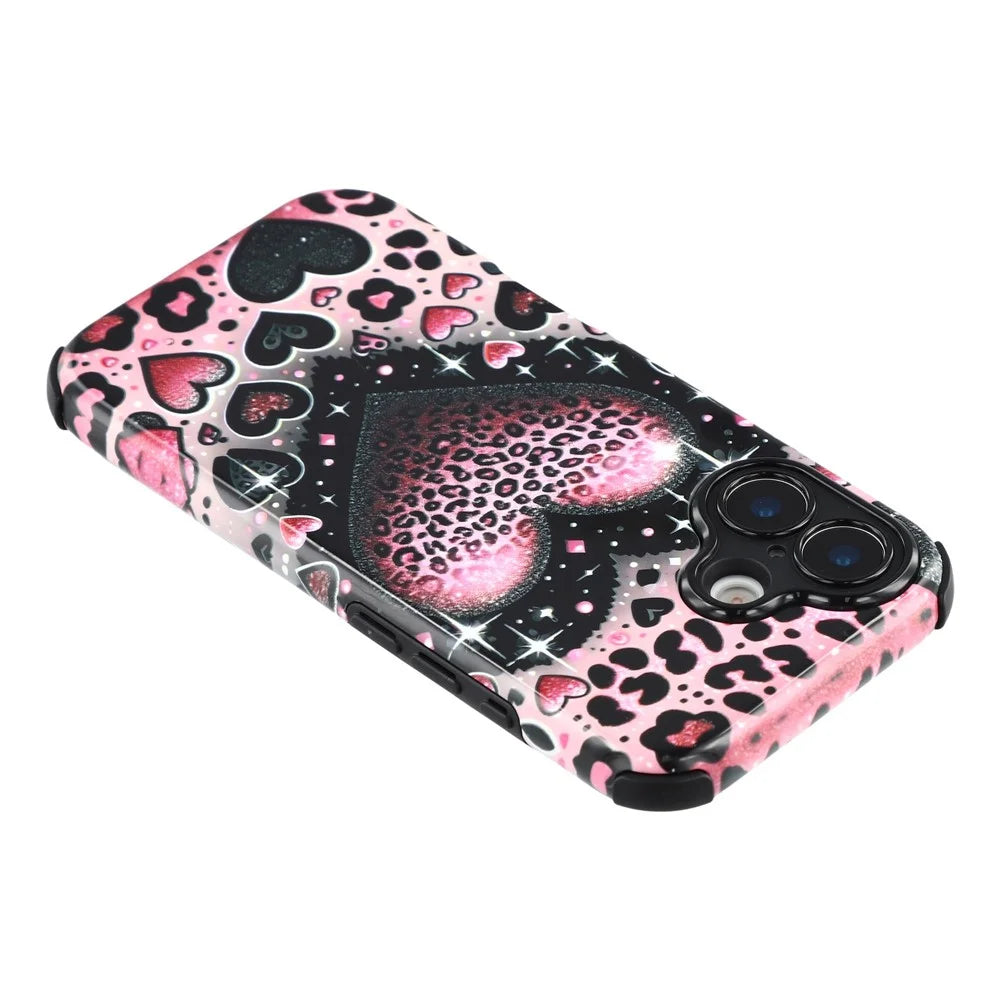 For iPhone 17 Case IMD Pattern Design Corner Protection PC + TPU Phone Cover - Love Heart - 5