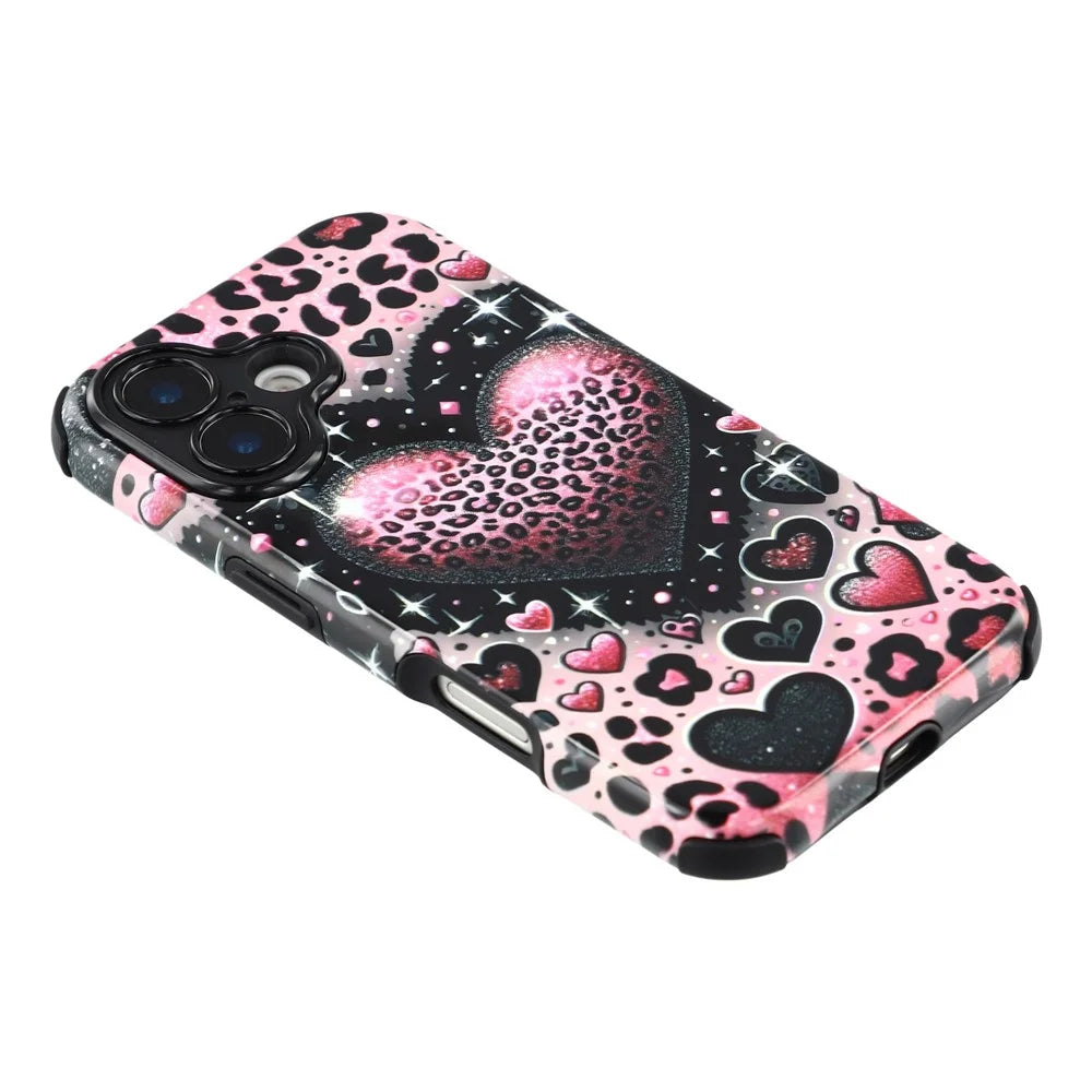 For iPhone 17 Case IMD Pattern Design Corner Protection PC + TPU Phone Cover - Love Heart - 6