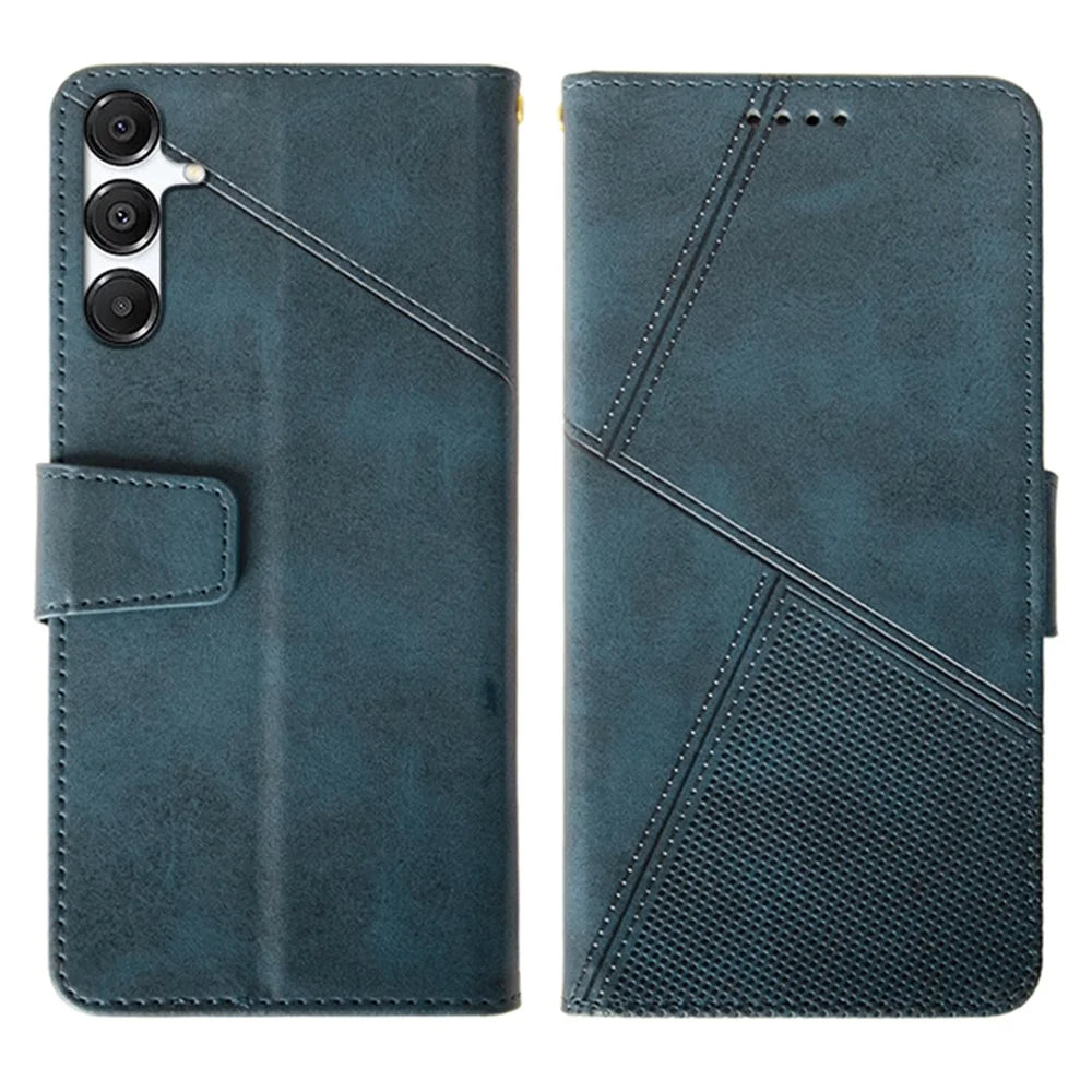 IDEWEI For Samsung Galaxy A18 5G / A18 4G / A17 5G / A17 4G Case Leather Wallet Phone Cover Stand Calf Texture - Blue - 1