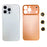 For iPhone 16 Pro Max Metal Case Transfer to 17 Pro Max Phone Cover with Camera Lens Protector - Orange - 1