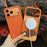 For iPhone 17 Pro Max Magnetic Case Orange Synthetic Fiber + PC Phone Back Cover - Winter Snow - 3