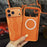 For iPhone 17 Pro Max Magnetic Case Orange Synthetic Fiber + PC Phone Back Cover - Winter Snow - 4