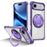 For iPhone Air Case Compatible with MagSafe Rotating Kickstand PC + TPU Back Cover - Transparent Purple - 1