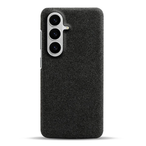 For Samsung Galaxy S26 Phone Case Cloth Texture Anti-Scratch Protective PC Back Cover - Black - 1