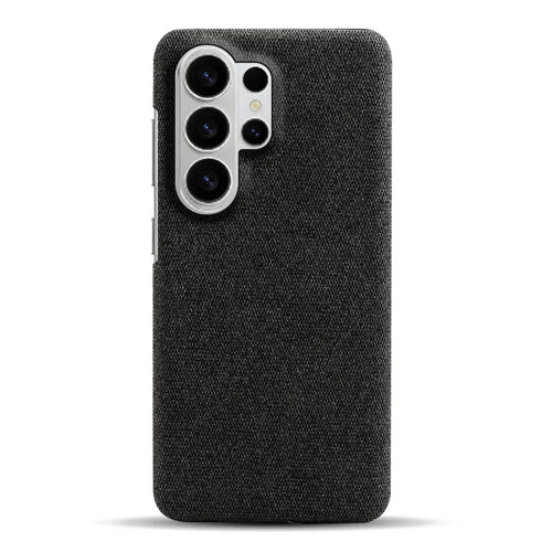 For Samsung Galaxy S26 Ultra Phone Case Cloth Texture Anti-Scratch Protective PC Back Cover - Black - 1