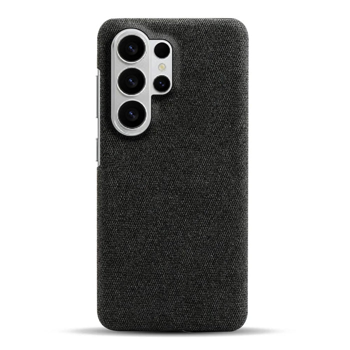 For Samsung Galaxy S26 Ultra Phone Case Cloth Texture Anti-Scratch Protective PC Back Cover - Black - 1