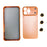 For iPhone 14 Pro Max Metal Case Transfer to 17 Pro Max Phone Cover with Camera Lens Protector - Orange - 2