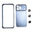 For iPhone 15 Pro Metal Case Transfer to 17 Pro Phone Cover with Camera Lens Protector - Blue - 2