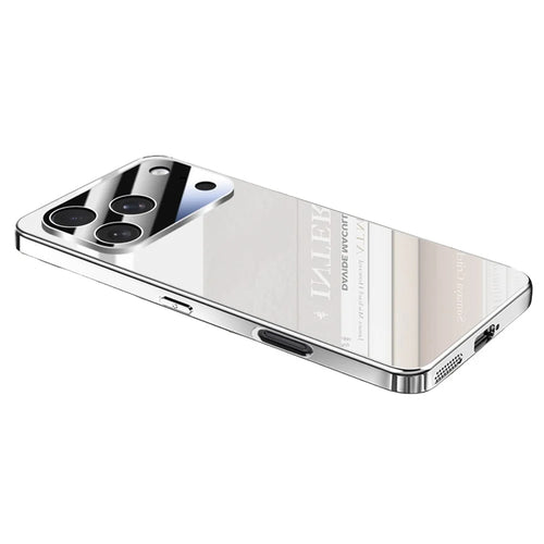 For iPhone 17 Pro Case Electroplating PC Phone Back Cover with Camera Lens Protector - Silver - 1