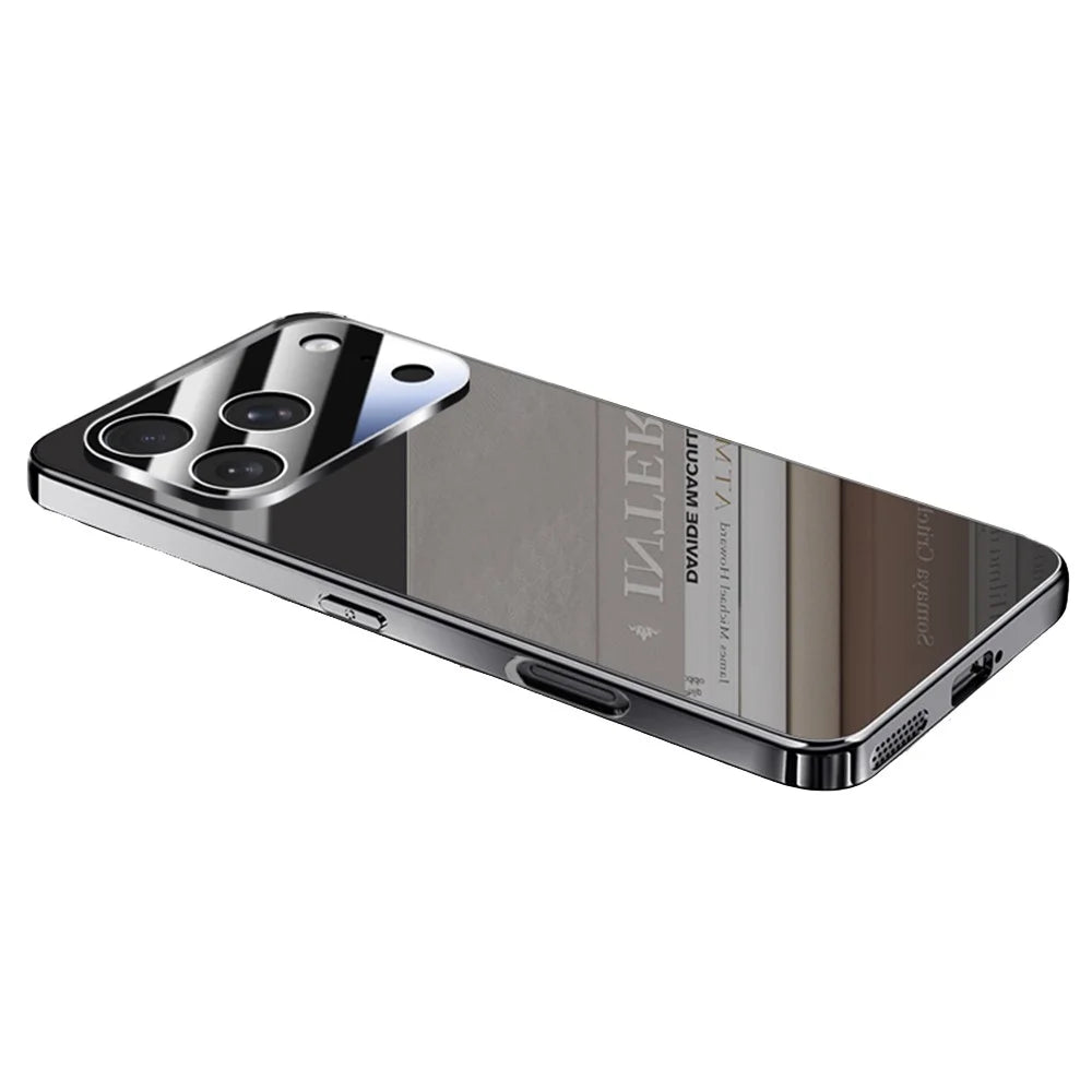 For iPhone 17 Pro Max Case Electroplating PC Phone Back Cover with Camera Lens Protector - Black - 1