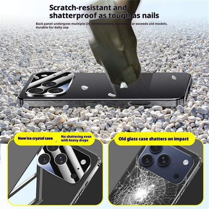 For iPhone 17 Pro Max Case Electroplating PC Phone Back Cover with Camera Lens Protector - Black - 4