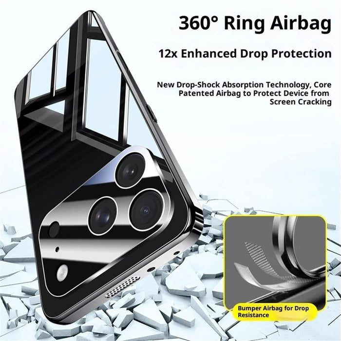 For iPhone 17 Pro Max Case Electroplating PC Phone Back Cover with Camera Lens Protector - Black - 5