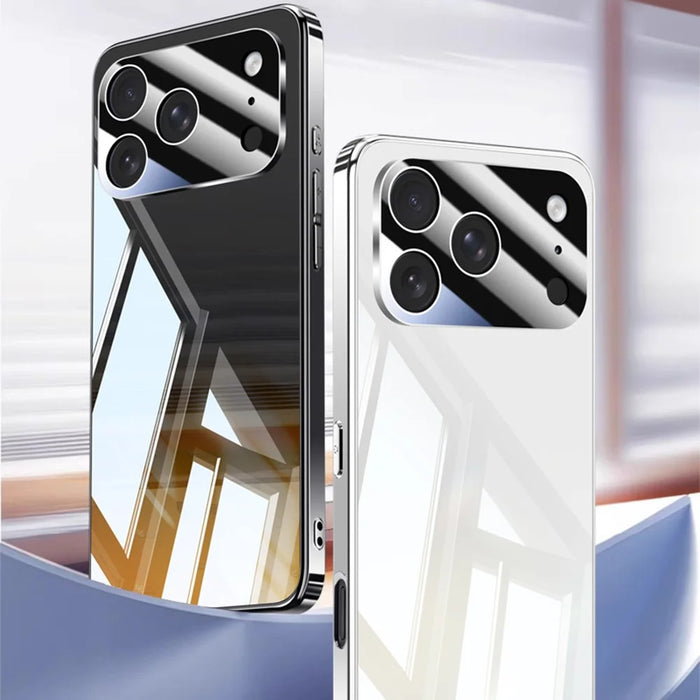 For iPhone 17 Pro Max Case Electroplating PC Phone Back Cover with Camera Lens Protector - Black - 6