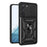 For Samsung Galaxy S23 Ring Kickstand PC + TPU Protective Cover Anti-drop Phone Case with Slide Camera Lid - Black - 1