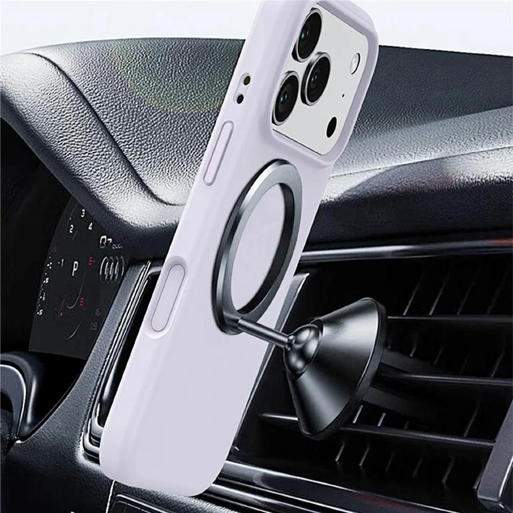 For iPhone 18 Pro Max / 17 Pro Max Magnetic Case PC + Liquid Silicone Anti-Scratch Phone Cover - Purple - 3