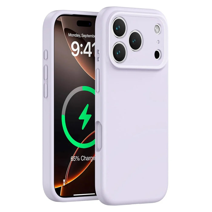 For iPhone 17 Pro Max Magnetic Case Precise Cutouts PC + Liquid Silicone Protective Phone Cover - Purple - 1