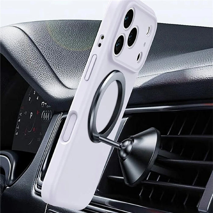 For iPhone 17 Pro Magnetic Case Precise Cutouts PC + Liquid Silicone Protective Phone Cover - Purple - 3