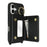 For iPhone 17 Case with Lanyard  /  Mirror  /  Card Holder Grids Pattern RFID Blocking Phone Cover - Black - 3