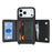 For iPhone 18 Pro Max / 17 Pro Max Case with Lanyard  /  Mirror  /  Card Holder Grids Pattern RFID Blocking Phone Cover - Black - 2
