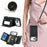 For iPhone 18 Pro Max / 17 Pro Max Case with Lanyard  /  Mirror  /  Card Holder Grids Pattern RFID Blocking Phone Cover - Black - 5