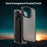 For iPhone 15 Pro Case TPU PC Hybrid Soft Edge Hard Shell Protective Cover Camera Protection Anti Slip Texture - Black - 3