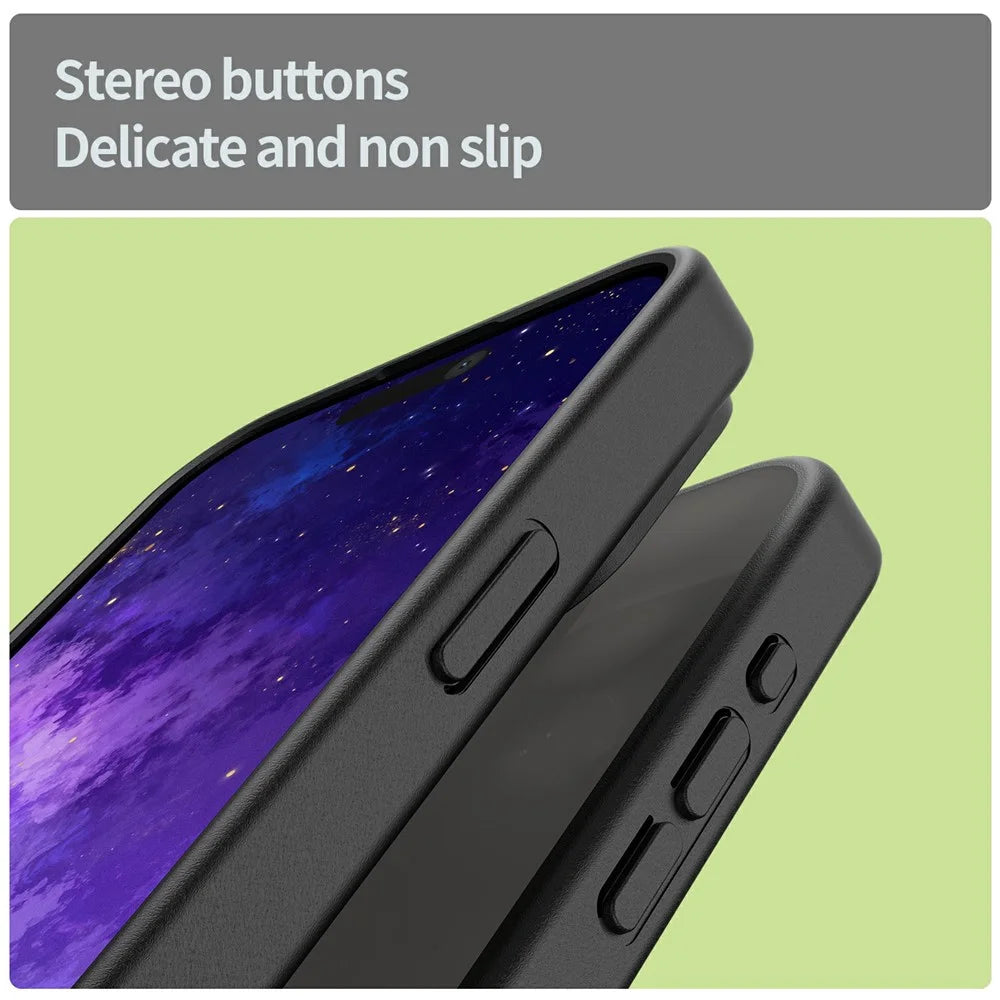 For iPhone 15 Pro Max Case Skin Touch Matte Anti Drop TPU PC Phone Back Cover - Black - 4