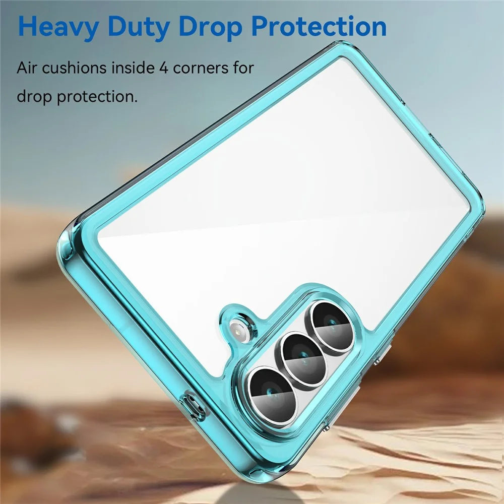 For Samsung Galaxy S26 Case TPU + Acrylic Protective Clear Phone Cover - Transparent Blue - 3