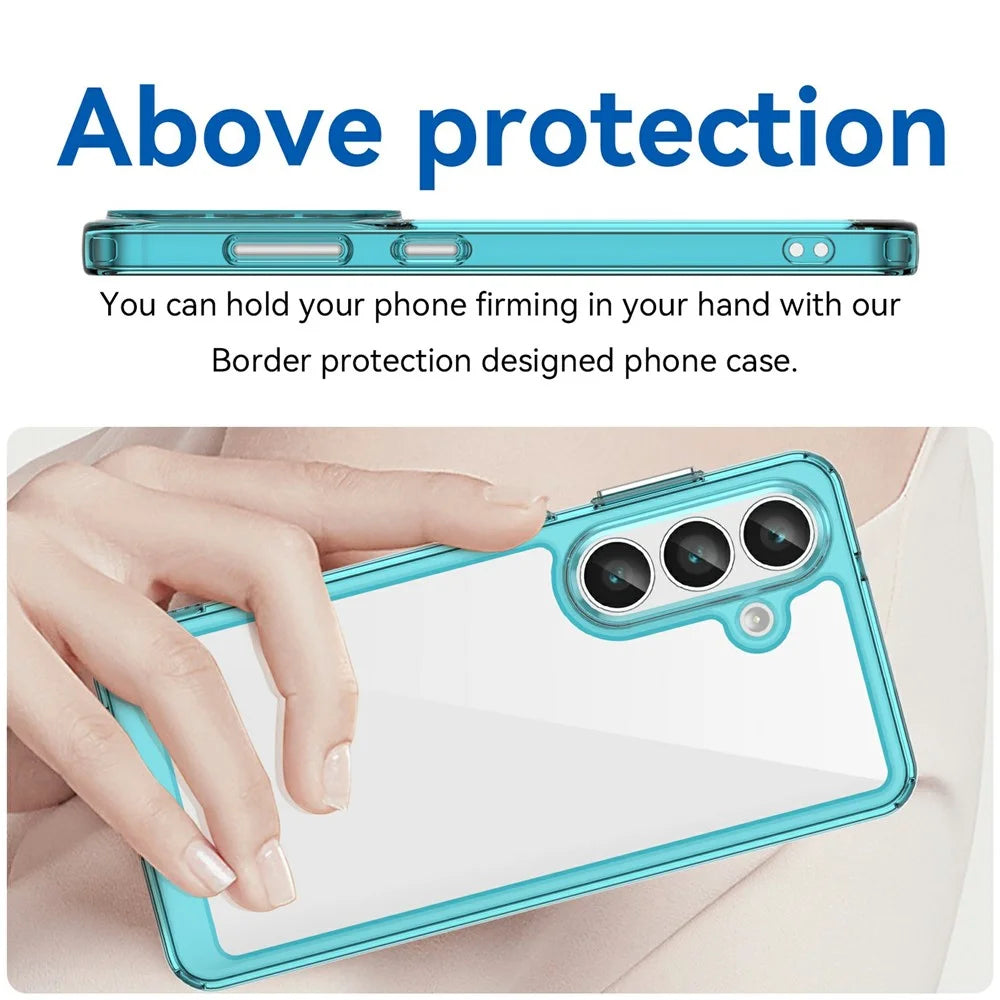 For Samsung Galaxy S26 Case TPU + Acrylic Protective Clear Phone Cover - Transparent Blue - 4