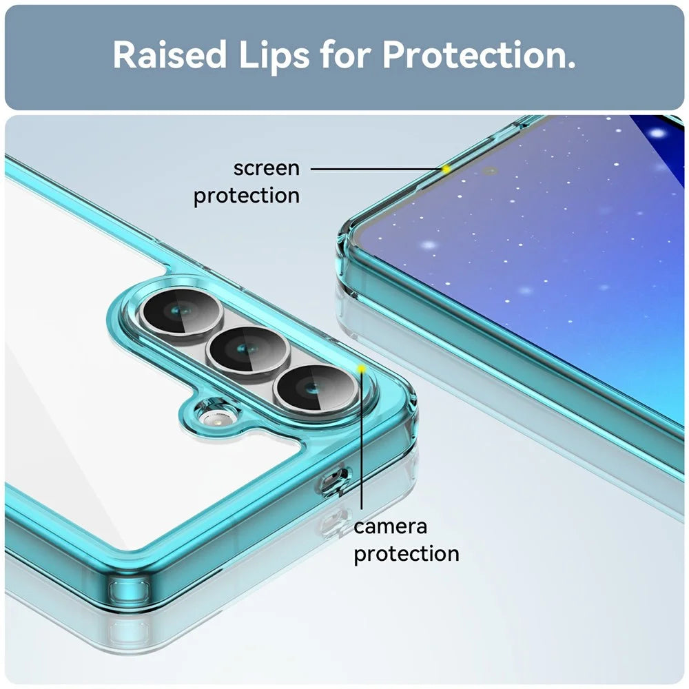 For Samsung Galaxy S26 Case TPU + Acrylic Protective Clear Phone Cover - Transparent Blue - 6