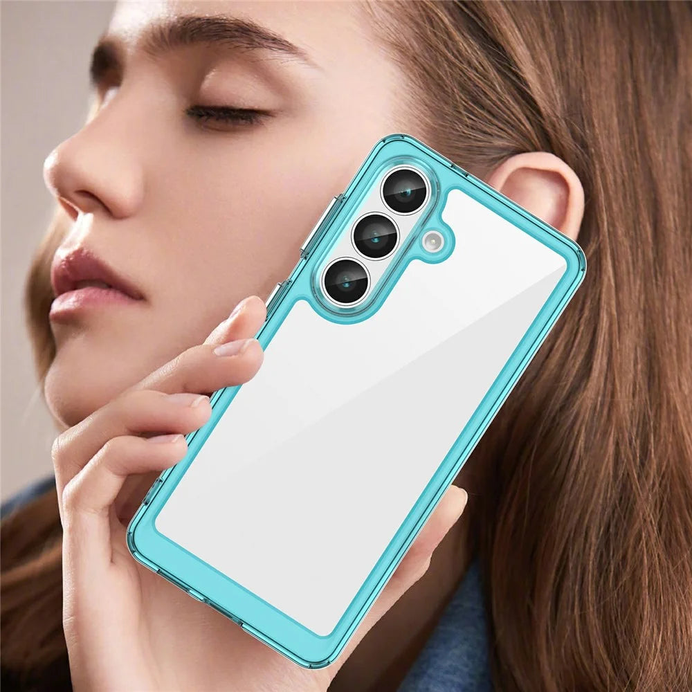 For Samsung Galaxy S26 Case TPU + Acrylic Protective Clear Phone Cover - Transparent Blue - 7