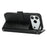 For iPhone 18 Pro Max / 17 Pro Max Case Textured Leather Wallet Phone Cover with Strap - Black - 4
