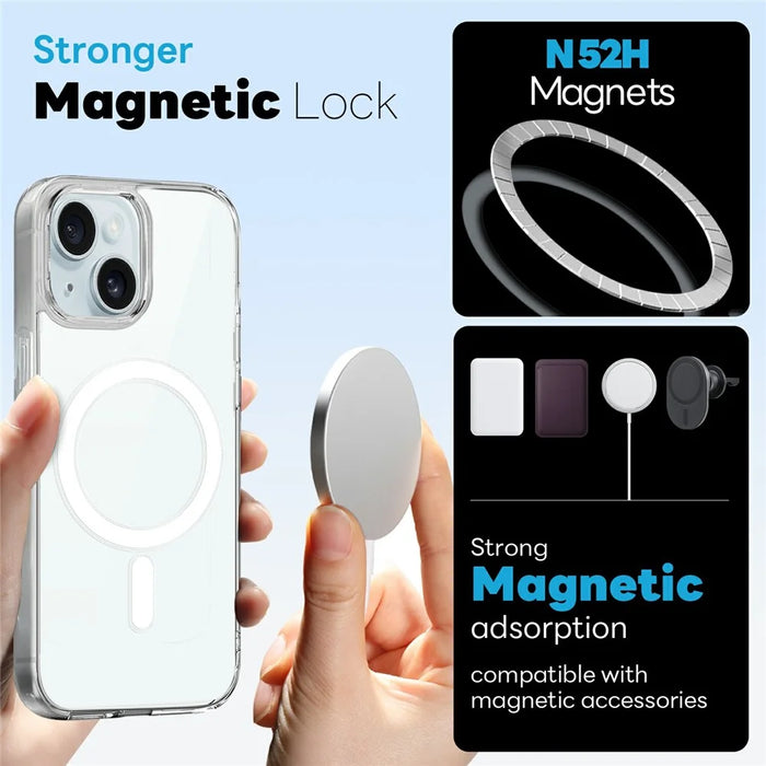 NORTHJO 5 in 1 Set for iPhone 15 Plus Magnetic Case PC + TPU Phone Cover with 2 Front Screen Protector + 2 Lens Film - 2