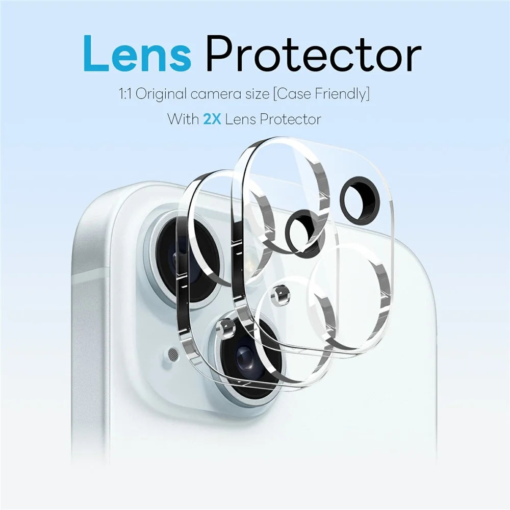 NORTHJO 5 in 1 Set for iPhone 15 Plus Magnetic Case PC + TPU Phone Cover with 2 Front Screen Protector + 2 Lens Film - 4