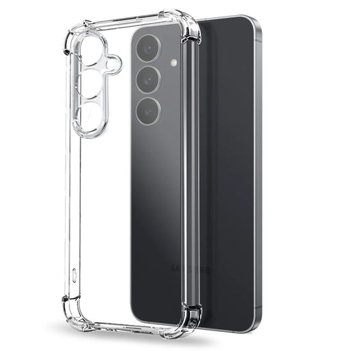 NORTHJO For Samsung Galaxy S25 FE Case Four Corner Shockproof TPU Clear Phone Cover with Tempered Glass - 2